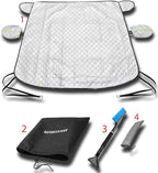 MAXORION Custom Fit Windshield Snow Cover for Tesla Model 3 & Y. Windshield Cover for Ice and Snow Comes with Heavy Duty Ice Scraper & Snow Brush. Tesla Model 3 & y Accessories. 69x55 inc