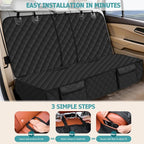 Dog Car Seat Cover for Back Seat,Armrest Compatible, Waterproof Backseat Protector, Nonslip Rear Seat Cover for Dogs & Kids, Universal Size Fits Cars Trucks SUVs(Black)