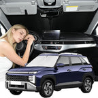 Windshield Sunshade for Hyundai Venue 2020-2026 Sun Shade Car Windshield Upgrade 4 Layers Custom Fit Venue Car Window Shade Front Sun Visor Blocks UV Rays Keep Cool Foldable Car Accessories