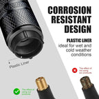 Tire Valve Stem Caps - (4 Pack) American Flag Metal Air Caps with Plastic Liner, Durable, Corrosion Resistant and Leak-Proof, Universal Fit for Cars, Trucks, Motorcycles, and Bikes - Black