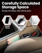 Seat Gap Filler - Stopping Phone Key from Falling, 2PCS Dual Slot Car Seat Gap Filler Organizer with Seat Belt Holes & Storage Slot, Universal Seat Gap Filler for Car Suv Truck (Black)