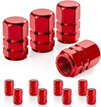 Car Tire Valve Stem Caps, 12pcs Air Caps Cover, Universal for Cars, SUVs, Bike, Trucks and Motorcycles-Red