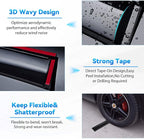 4pcs Smoke Tint Sun Rain Guard Vent Window Visors Compatible with 2022-2025 Toyota Tundra CrewMax Cab with 4 Full Size Doors, Outside Mount Tape On Style Acrylic Set of 4 Front+Rear