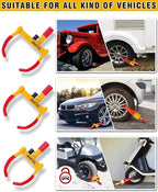 Wheel Lock Set,Trailer Security Adjustable Anti Theft Trailer Wheel Lock for Car Camper Trailers SUV Boat Motorcycle Great Deterrent 2 Packs 6 Alike Keys