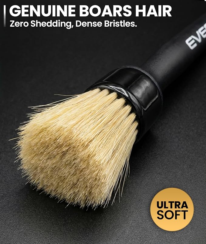 Car Detailing Brush Set - (3 Pack) Car Detailing Kit Interior, Car Interior Detailing Kit Car Detailing Brushes - Car Cleaning Brush, Car Detailing Brushes, Car Detailing Tools | Soft Boars Hair