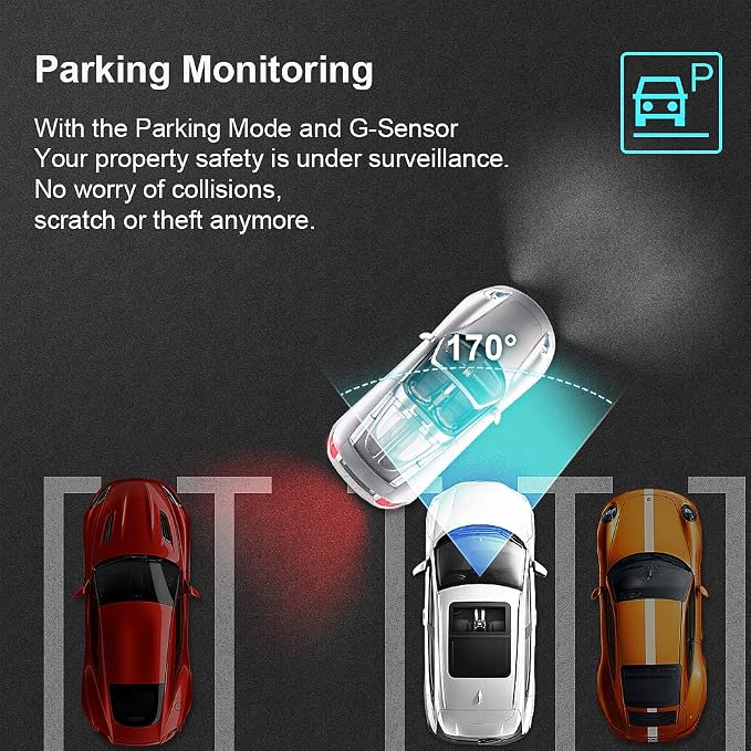 Front 4K+Rear 1080P Dash Cam Adapts for Volkswagen Tiguan 2024-2026 MK3 (Grey Cover), OEM Factory Look, 2 Way HD Video, WiFi & APP, Loop Recording, Parking Sensor, Easy to Set, 128GB Card