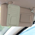 Car Sun Visor Organizer 6.02" x 4.76" Leather Multi-Pocket Visor Card Sleeve Pocket Car Truck SUV Interior Storage Pouch for Driving License Credit Cards Bills Sunglasses, Gray