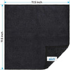 Black Microfiber Cleaning Cloth, 12 Pack Premium Microfiber Towels for Cars, Lint Free, Scratch-Free, Highly Absorbent, Reusable Cleaning Rags for Car, Household, Kitchen, Window, 11.5"X11.5"