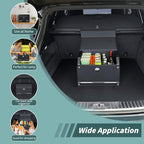 Car Trunk Organizer, Leather Trunk Organizer with Lid and Push-pull Handle Car Storage Box for SUV, Minivan, Sedan (Black, 16.9 x 11.4 x 12.2in)