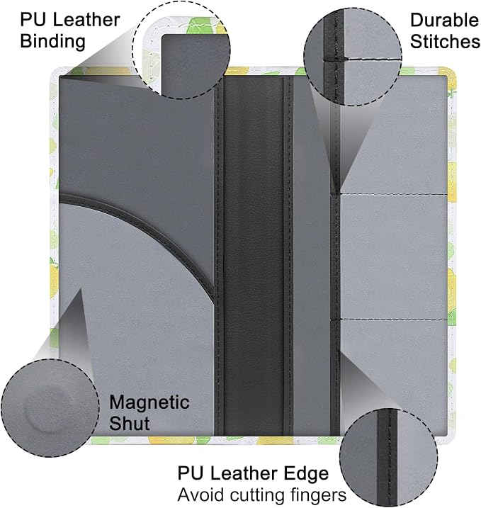 Premium Car Registration & Insurance Card Holder with Magnetic Shut, Vehicle Glove Box Car Organizer - For Documents, Cards, License (Lemon)