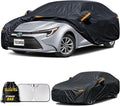Car Cover Custom Fit for Toyota Corolla Waterproof All Weather,Outdoor Full Exterior Automobiles Snow Covers with Windshield Sun Shade & Breathable Vents,Driver Door Zipper & Storage Bag Black
