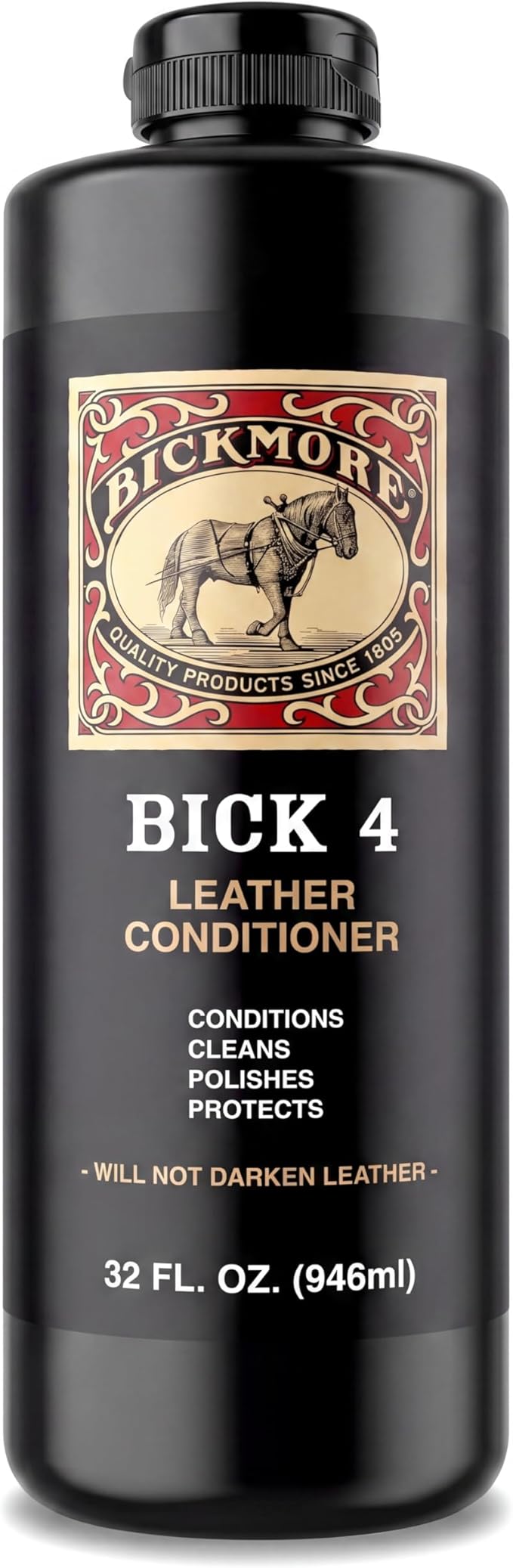 Bick 4 Leather Conditioner & Cleaner, Won't Darken Boots, Couch, Bags 32 oz | Made in USA, For Shoes, Furniture, Jackets, Auto Interiors, Apparel & Accessories