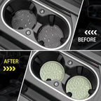 ME.FAN Car Coasters for Cup Holders [4 Pack] - 2.75In Silicone Auto Mug Mats - Universal Non-Slip Recessed Car Interior AccessoriesDesert Sage