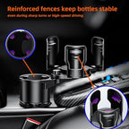 2-in-1 Adjustable Car Cup Holder Expander & Organizer – Dual Automotive Drink Holder for Bottles, Snacks, Phones – Fits Most Vehicles (3.0"-5.9" Diameter, 20 oz Capacity, Non-Slip Base) Black