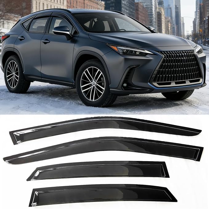 Tape-On Window Visors Rain Guards Compatible with 2023-2026 Lexus RX350 RX350h RX500h, 4PCS Side Window Deflectors, Car Accessories for 23 24 25 26 Lexus RX Series