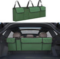Car Trunk Organizer, Backseat Hanging Large Storage with Adjustable Straps,Waterproof PVC Collapsible Cargo Bag, Car Interior Accessories for Auto SUV MPV (Green)