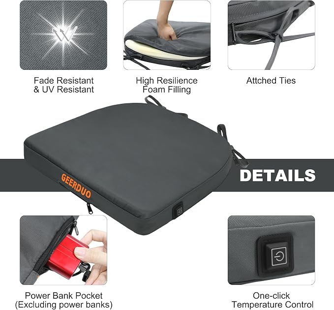 Patio Seat Cushion, Stadium Cushions, Waterproof Outdoor bleacher seat Cushion, Camping seat Cushion for Any Sports Events use