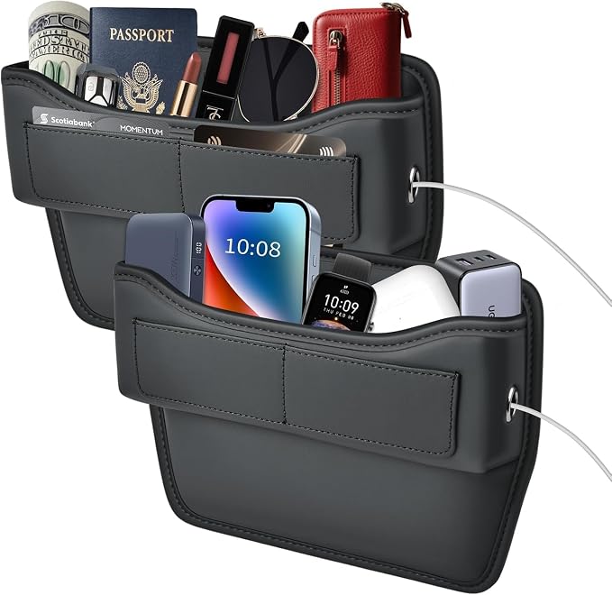 Car Seat Gap Filler Organizer, Premium Leather Car Gap Filler for Car, Car Seat Organizer and Storages Between Seat Car Gap Filler Universal Fit for Car SUV Truck