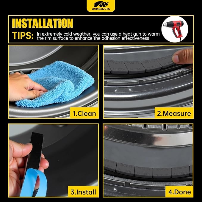 1/2oz Adhesive Stick on Wheel Weights, Black 0.5oz, 12oz/Box | 24PCS, 12oz/Box, Low Profile Easy to Peel, For Cars, Trucks, SUVs, Motorcycles, RC Cars, OEM Quality
