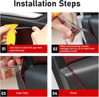 Car Interior Moulding Trim Strip, 33Ft/10M Car Flexible Electroplating Decoration Styling Door Dashboard, DIY Pinstriping Filler Insert Strip, with Installing Tool, Interior Accessory(Red)