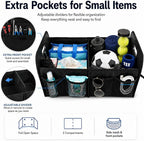 PAT SAM'S Trunk Organizer for SUV, Collapsible Car Trunk Organizer with Dividers, Waterproof 600D Oxford, Non-Slip Storage Organizer for Groceries, Tools, Travel, Truck & Car (Black)