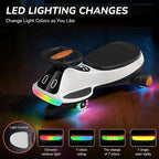 12V Electric Wiggle Car for Kids with Pedal, Display, Rechargeable Battery, LED Light, Bluetooth, Light-Up Wheels, Anti-Rollover, 2 Speeds, Ride on Toys, Birthday Gifts for Age 3+, 150Lbs