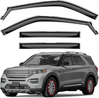 Window Deflectors Smoke Tinted In-Channel Side Window Vent Visor Deflectors Rain Guards Compatible with Explorer 2020-2026 - 4pcs. GW0711