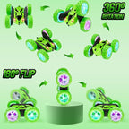 Remote Control Stunt Car for Kids, 360° Spinning Double-Sided RC Toy with LED Wheel Lights, 4WD Rechargeable Vehicle for Boys Ages 6–12, Educational STEM Toy & Valentines Gift