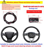 Bling Car Steering Wheel Cover, Non-Slip Elastic Stretch Leather Auto Steering Wheel Protector, Sparkling Diamond Vehicle Decor Accessories for Women Girls, Universal for Vehicles (Pink)