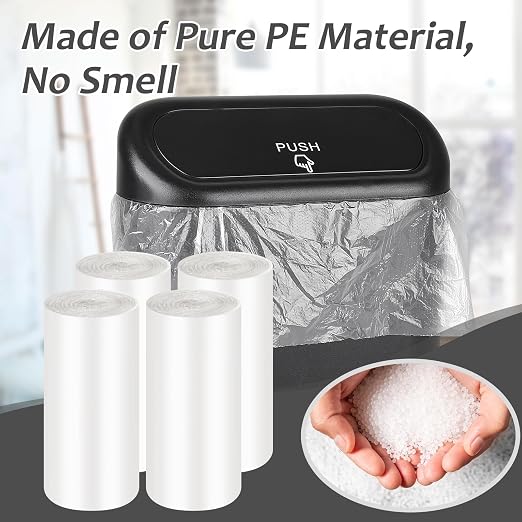 Mini Car Trash Can Bags for Auto Trash Bin, 120 Count Small Garbage Organizer Bags Tear-Resistant, Liner Refills (Vehicle Trash Can is not Included), White
