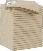 Brown Microfiber Cleaning Cloth 20 Pack 11.5 x 11.5 inch Microfiber Towels for Cars Ultra Absorbent Car Washing Cloth Lint Free Streak Free Cleaning Rags for Car, Kitchen Window