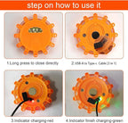 GP906B Rechargeable LED Road Flares Emergency Lights Kit Roadside Warning Car Traffic Safety Beacon Flashing Disc Flare 9 Modes Strobe with Magnetic Base for all vehicles，6 Pack