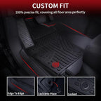 Floor Mats for Honda Passport 2026, Extended Door Sill Coverage All Weather TPE Custom Fit Passport Floor Liner Accessories, 1st & 2nd Row, Black