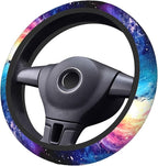 Galaxy Purple Blue Neoprene Steering Wheel Cover for Men Women Anti-Slip Elastic Steering Wheel Protective Cover 15in Universal Car Accessories Fit Cars, SUVs, Auto