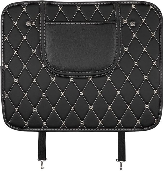 Car Seat Back, PU Leather Rear Seat Protector Kick Mat Cover with a Pocket, Easy to Clean Wear
