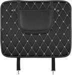 Car Seat Back, PU Leather Rear Seat Protector Kick Mat Cover with a Pocket, Easy to Clean Wear