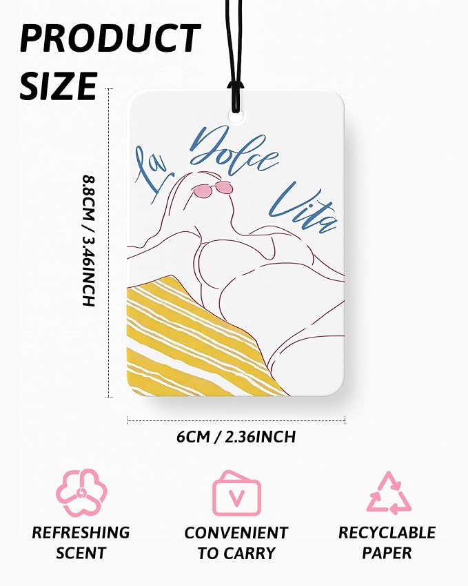 Coastal Beach Car Air Freshener 4 Pcs Coconut Scented, Summer Starfish Seashell Car Accessories Mirror Decor for Women, Girly Beachy Hanging Air Freshener for Cars Closet Drawer Books