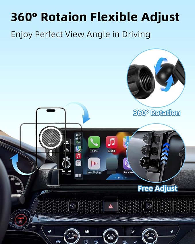 PZK Car Phone Mount for BMW X5 2019-2023/BMW X6 2020-2023/BMW X7 2019-2022 | 12.3-Inch Screen Magnetic 15W Fast Wireless Charging Phone Holder 360° Rotation Phone Cradles BMW X5 X6 X7 Accessories