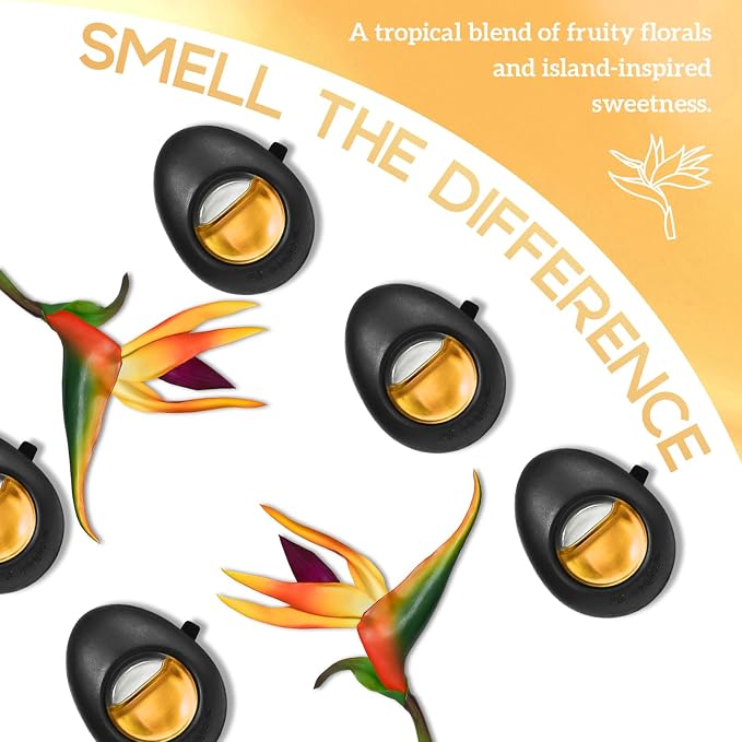 Car Air Freshener Vent Clip 3 Ct, Hawaii Mahalo Scent | Long-Lasting Car Odor Eliminator, Easy Clip-On, Up to 90 Days Freshness for Cars, Trucks, and SUVs, 4 mL Each