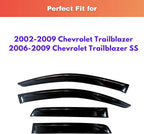 KPY Rain Guards Fit for 2002-2009 Chevrolet Trailblazer, Out-Channel Window Visors Vent Wind Deflectors 4PC, Car Accessories for 06-09 Chevy Trailblazer SS