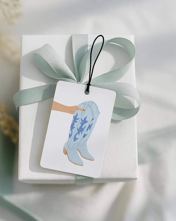 Blue Coastal Cowgirl Car Air Freshener 4 Pcs Coconut Scented, Summer Surfing Cowgirl Car Accessories Mirror Decor for Women, Girly Western Hanging Air Freshener for Cars Closet Drawer Books