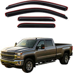 Rain Guards for 14-18 Chevy Silverado/GMC Sierra 1500 Extended Cab | In Channel Window Visors for Chevrolet Silverado/GMC Sierra 2500HD/3500HD Extended Cab,4Pcs Side Window Wind Deflectors