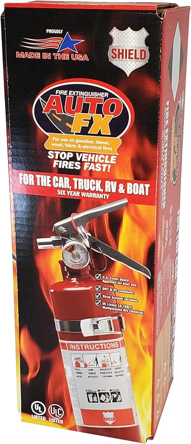 DOT ANSI OSHA Roadside Safety Kit – Includes US-Made 1A:10BC Fire Extinguisher, LED Flares, Hi-Vis Gear – for Fleet Vehicles, Construction Crews & Commercial Drivers Needing Night Visibility