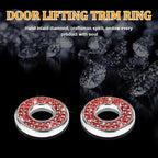 4 Pcs Bling Car Inner Door Lock Covers, Crystal Pull Rod Bolt Stickers, Sparkly Rhinestones Auto Door Bolt Decorations, Vehicle Lock Pin Cap Decors for C Class C200L GLC260 C260L (Red)