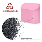 2 Pack Mini Car Trash Can with Lid, Small Car Garbage Can, Cute Leakproof ABS Trash Bin, Auto Accessories for Interior, Garbage Bin for Home, Office with 120pcs Trash Bags Pink