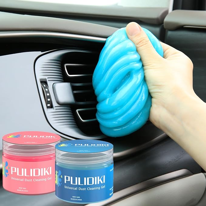 Car Cleaning Gel for Car Detailing Kits Car Putty Auto Detailing Tools Car Interior Cleaner Car Cleaning Slime Car Accessories Keyboard Cleaner Blue Pink (2Pack)