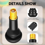 500 Pieces TR413 Valve Stems Tubeless Bulk Rubber Snap-in Valve Stems for 0.453 Inch Rim Holes, Black Standard Length Replacement Tool for Car Tubeless Replacement