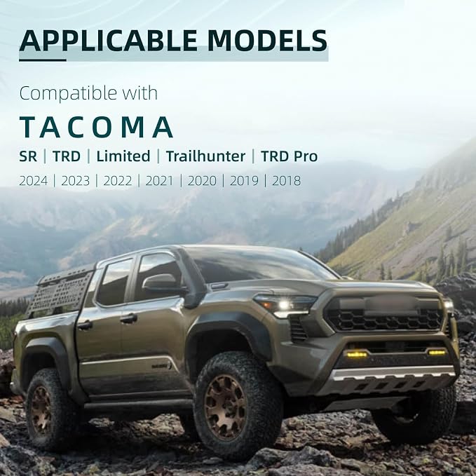 Car Windshield Cover Compatible with Toyota Tacoma 2025 2024 2023 2022-2016 New Upgraded Custom Fit Magnetic Windproof Sunshade Cover 4-Layer Protection Ice, UV,Frost Wiper & Mirror Covers