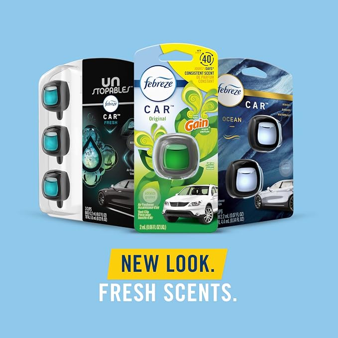Car Vent Clip, Downy Calm Scent, 0.07 oz (Pack of 4)