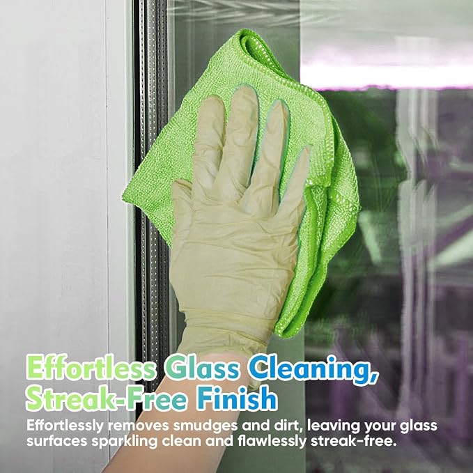 Green Microfiber Cleaning Cloth 20 Pack 11.5 x 11.5 Inch Microfiber Towels for Cars Ultra Absorbent Cleaning Rags Lint Free Cleaning Towels for Household Kitchen, Window Car